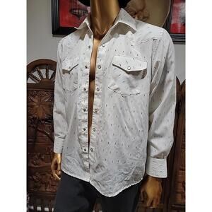 PX Western Pearl Snap Buttons Embroidered Size M Shirt #WM1